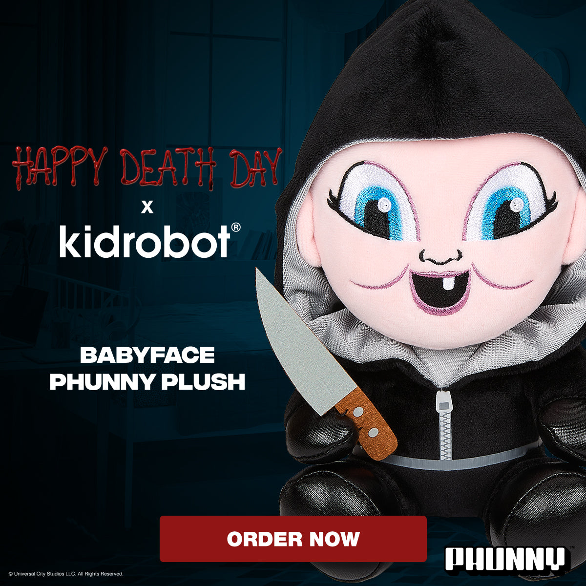 Kidrobot x Happy Death Day Collectibles - Babyface Plush