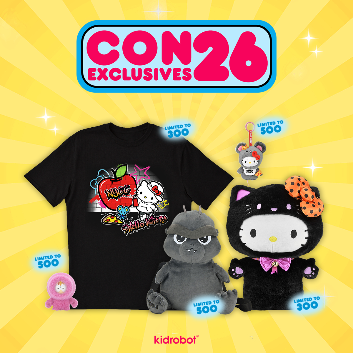 Hello Kitty & ニューヨークマウス ぬいぐるみセット New York Comic Con 2026 Kidrobot Exclusives