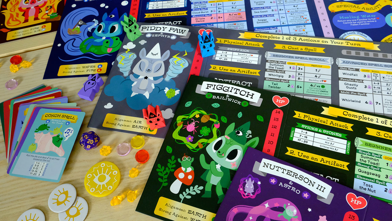 Horrible Adorables Familiars and Foes: A Spellbinding Cooperative Board Game - Game Components