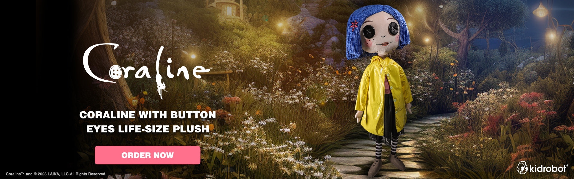 Coraline with Button Eyes Life-Size Plush Doll (PRE-ORDER)