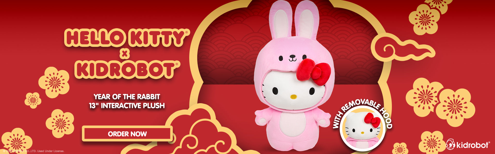 Hello Kitty® Chinese Zodiac Year of the Rabbit 13" Interactive Plush by Kidrobot