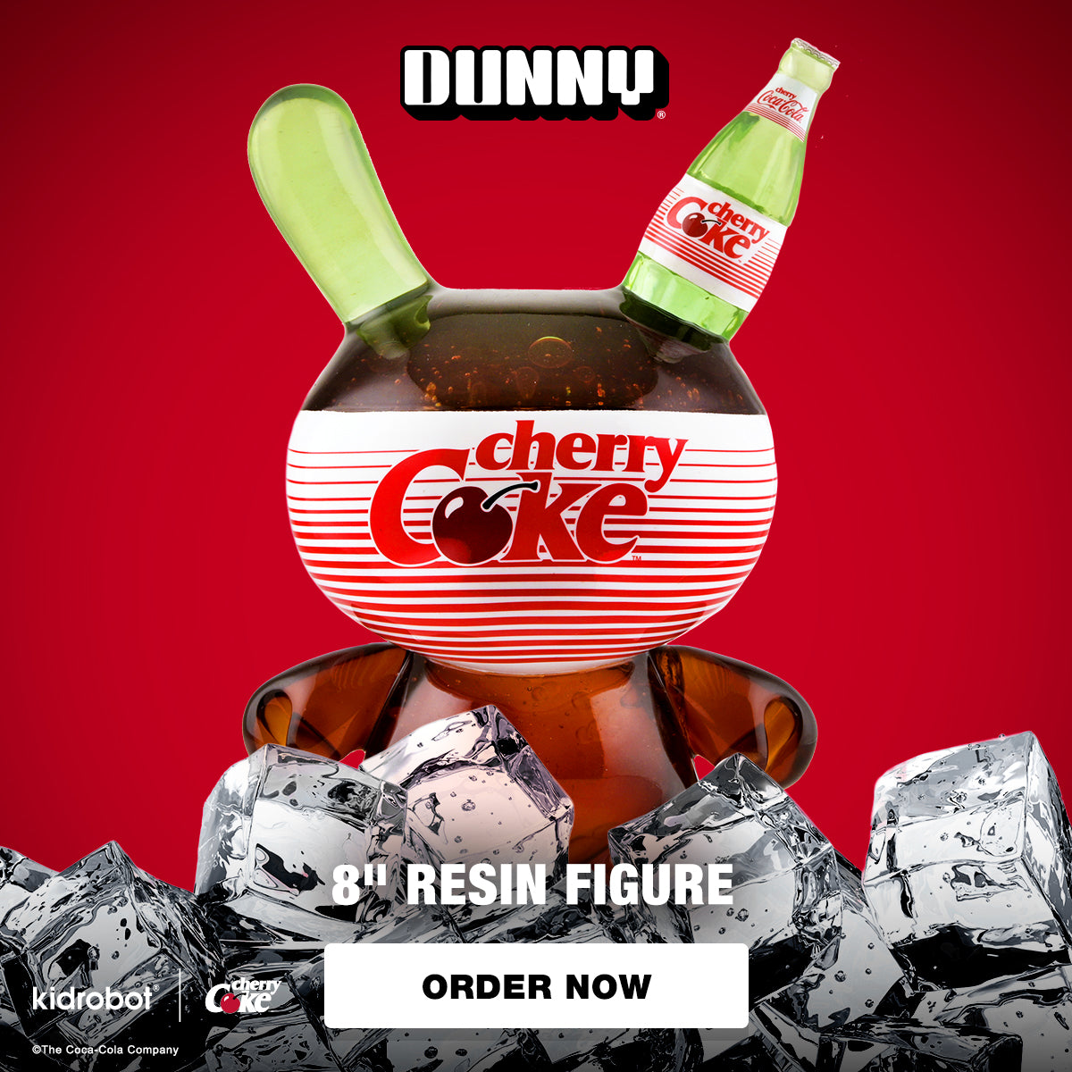 Kidrobot & Cherry Coke® 8" Resin Dunny Art Figure - Kidrobot