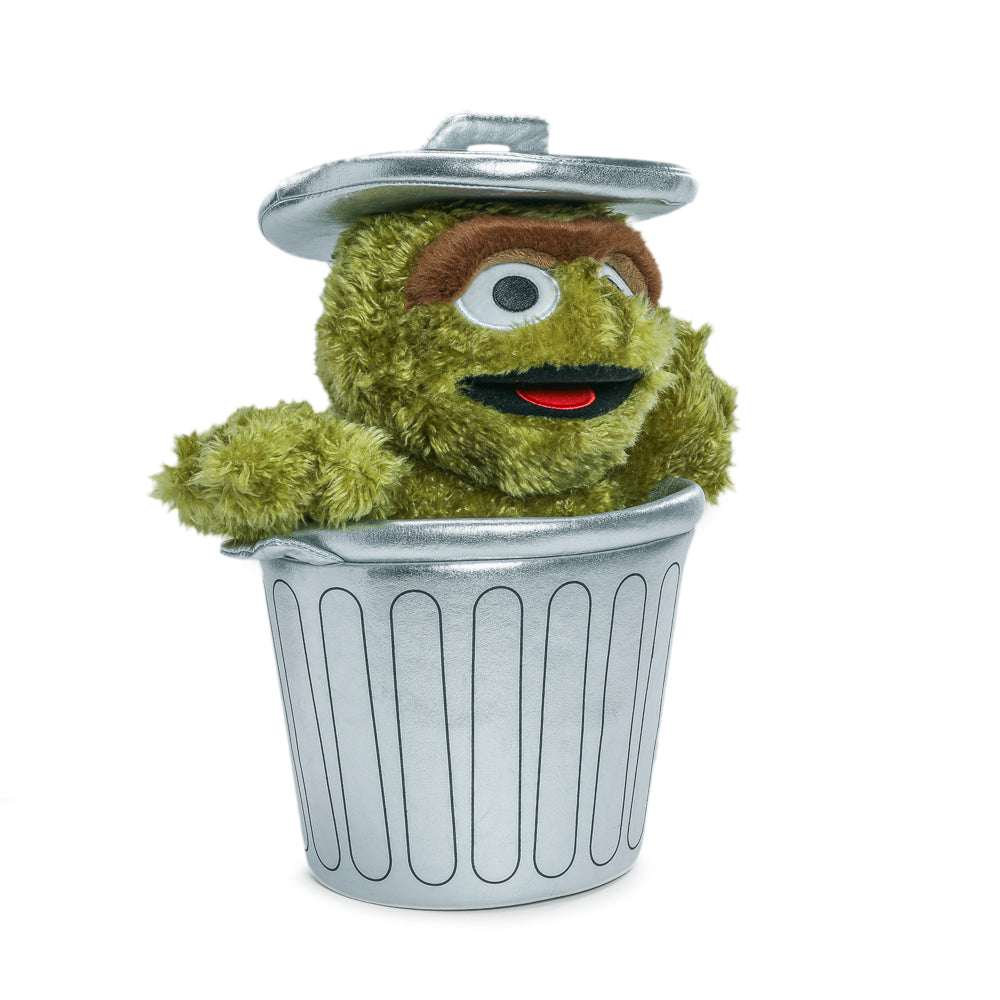 Sesame Street Oscar the Grouch in Trash Can Plush - Kidrobot