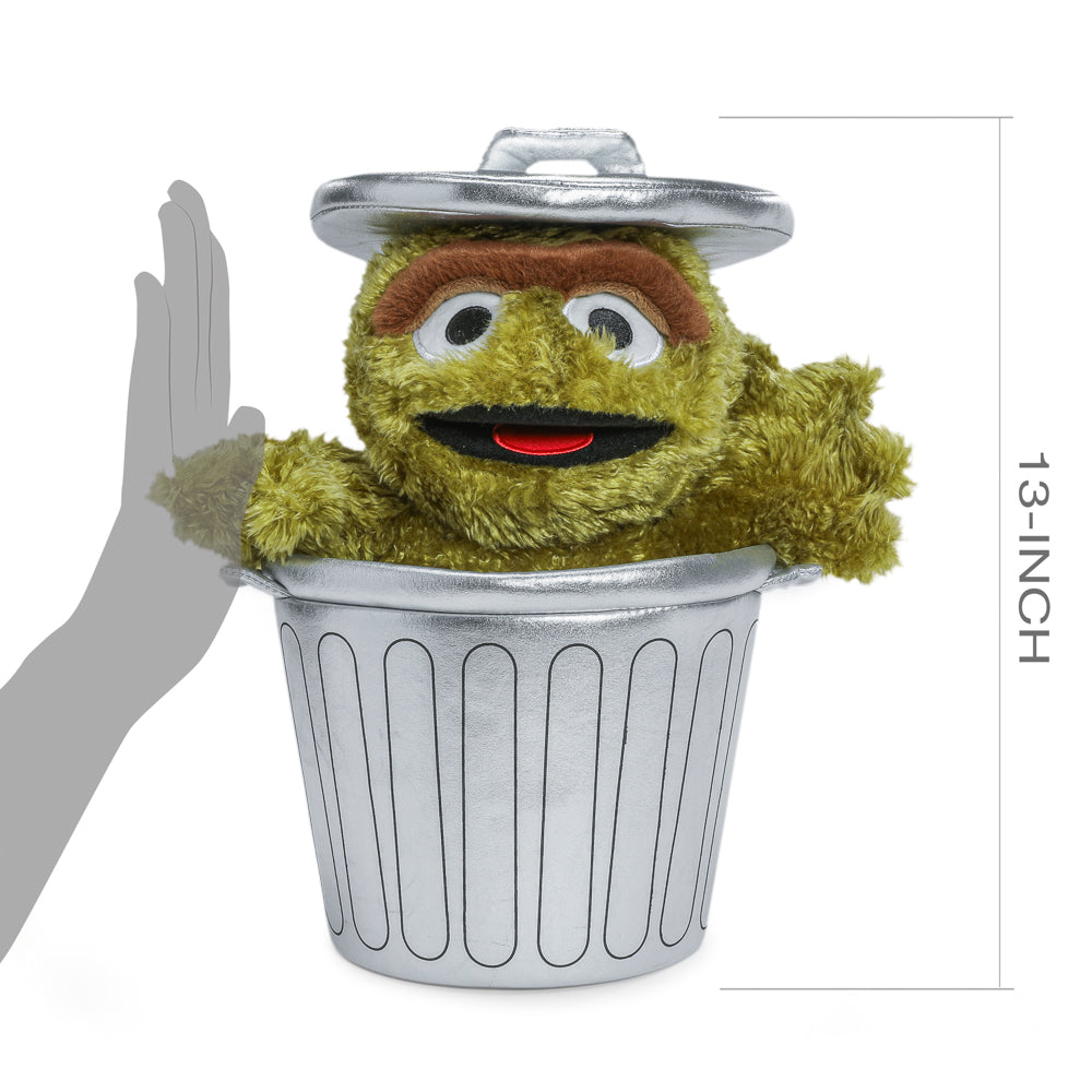 Sesame Street Oscar the Grouch in Trash Can Plush - Kidrobot