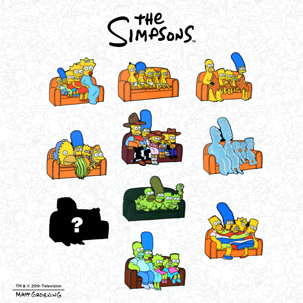 The Simpsons - Couch Gag Blind Box Enamel Pin Series (PRE-ORDER