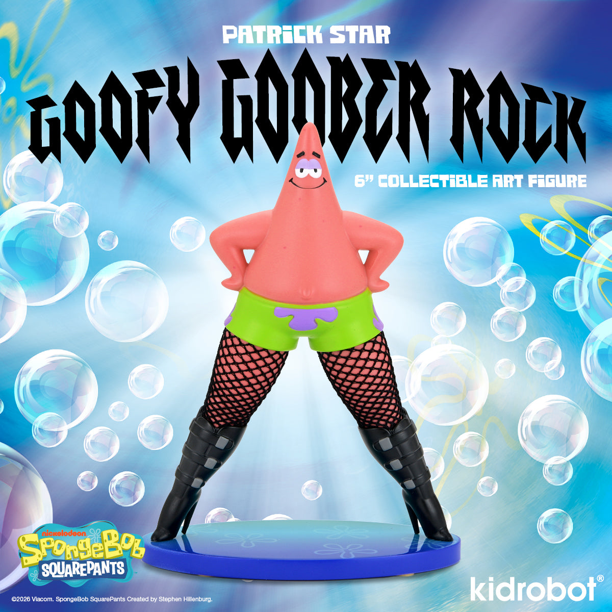 SpongeBob SquarePants Patrick Star art figure in fishnets, 6-inch resin collectible from the Goofy Goober Rock series.