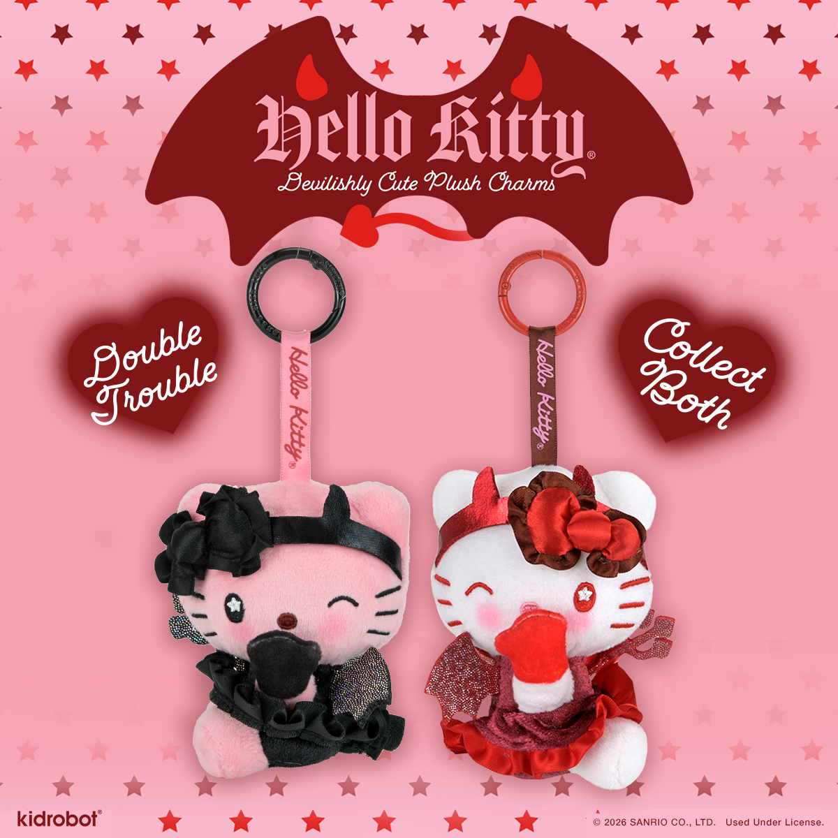Hello Kitty® and Mimmy Devilishly Cute Plush Charm 2-Pack Bundle