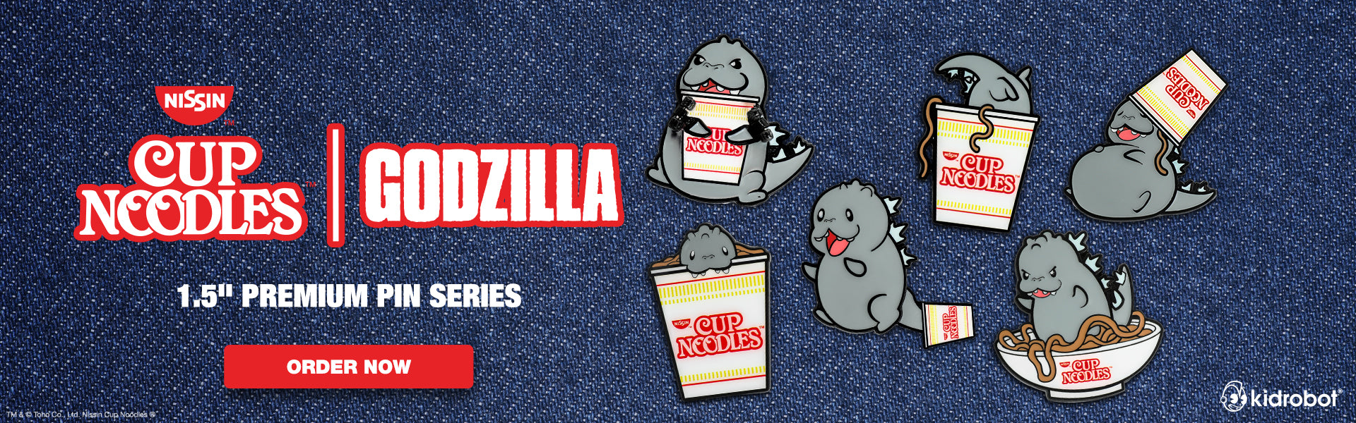 Nissin® Cup Noodles® x Godzilla 1.5" Premium Pin Series