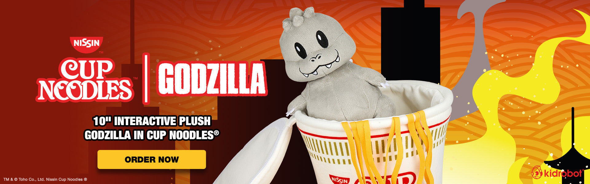 Nissin® x Godzilla - 10" Interactive Plush - Godzilla in Cup Noodles® (FTM SDCC 2023)