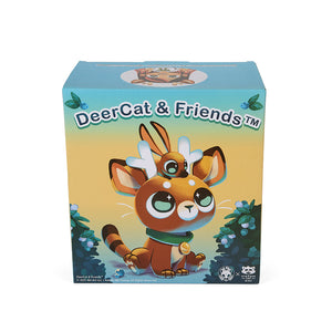 DeerCat & Friends™ Sitting DeerCat 7” Vinyl Art Figure by Amber Aki Huang – Exclusive Panda Edition (Limited Edition of 100) - Kidrobot - Shop Designer Art Toys at Kidrobot.com