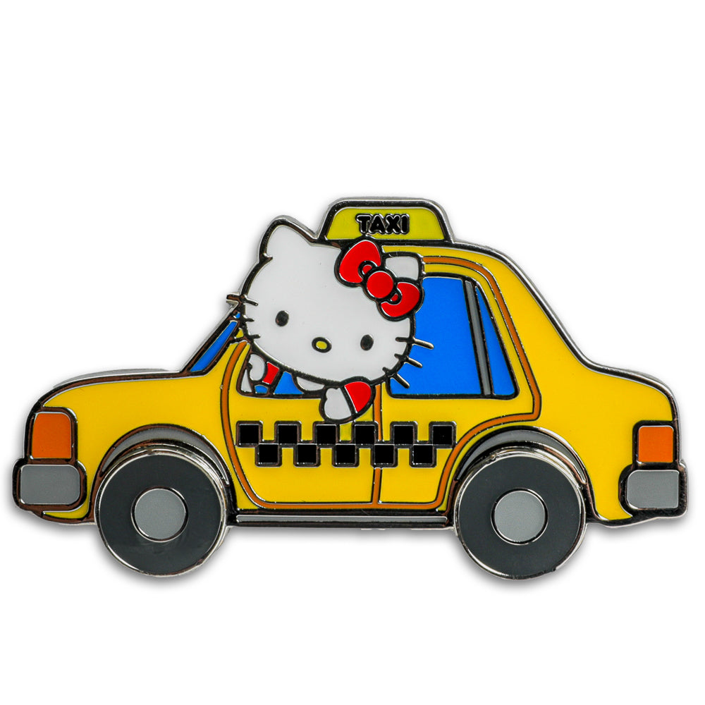 Hello Kitty NYC enamel pins and lanyard set by Sanrio, limited edition 2025 con exclusive with colorful Hello Kitty designs.