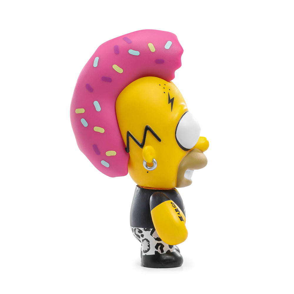 Limited edition Pink Glaze Homer Simpsons 3-inch vinyl mini figure from Donut Riot Punk series, sold out.