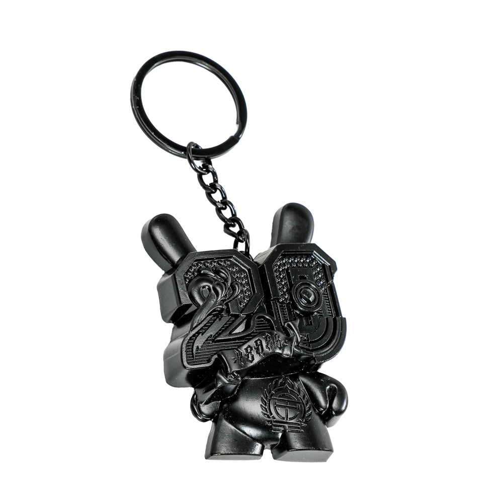 20th Anniversary Solid Metal Dunny Keychain "Shock Black" art figure by Tristan Eaton, limited edition of 200.