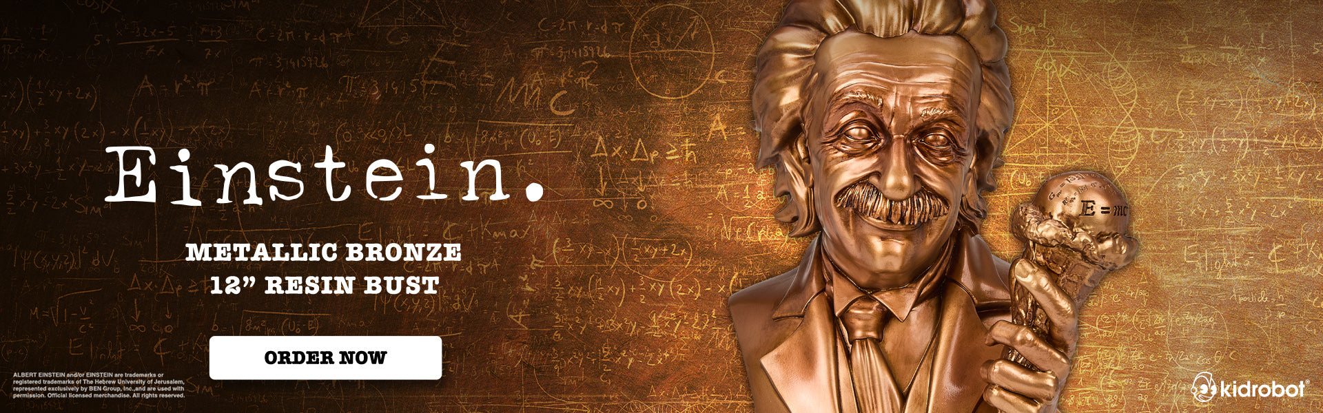 Metallic Bronze Albert Einstein Resin Bust