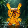 Amber Dunny 8-inch resin art figure by Kidrobot, featuring a stylized Dunny design with amber-colored details.