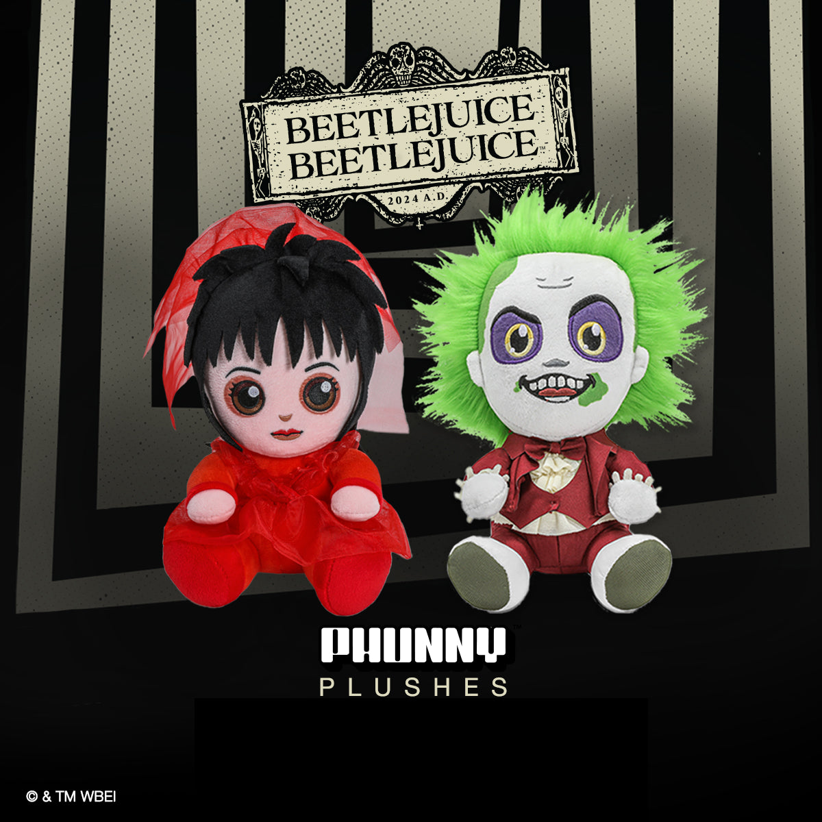 Beetlejuice & Lydia Deetz Wedding Phunny Plush Bundle - Kidrobot
