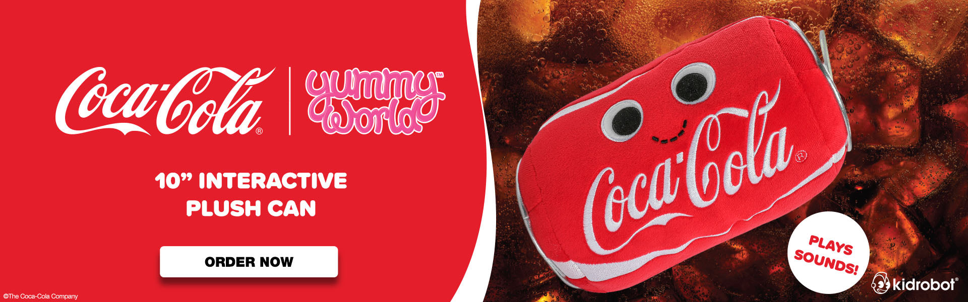 Coca-Cola x Yummy World Interactive Plush Coke Can with Sound - Pre-order now at Kidrobot.com