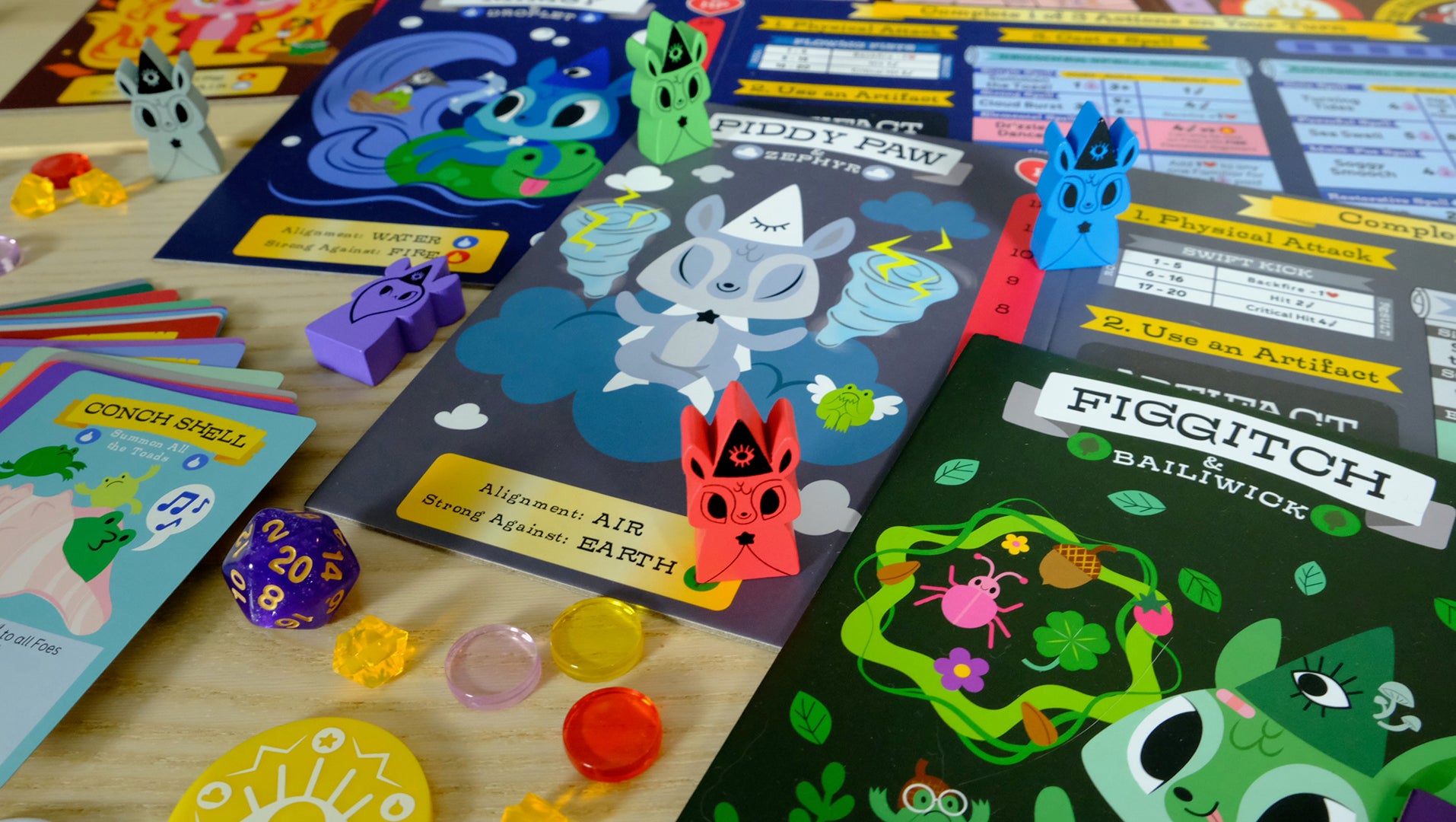 Horrible Adorables Familiars and Foes: A Spellbinding Cooperative Board Game - Game Components