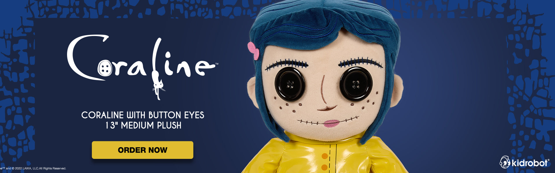 Coraline with Button Eyes 13" Medium Plush