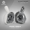 20th Anniversary Tristan Eaton Dunny Head art figure in white and silver, limited edition of 300, featuring crown jewel design.