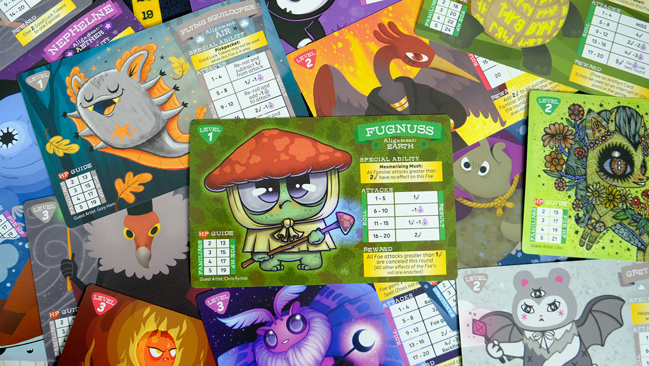 Horrible Adorables Familiars and Foes: A Spellbinding Cooperative Board Game - Game Components