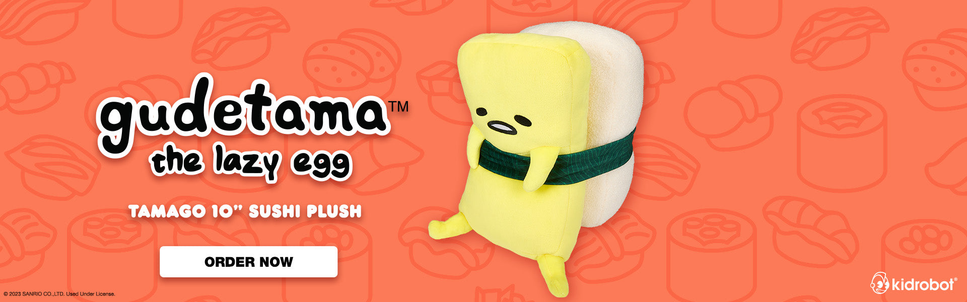 Gudetama™ Tamago 10" Sushi Plush (PRE-ORDER)