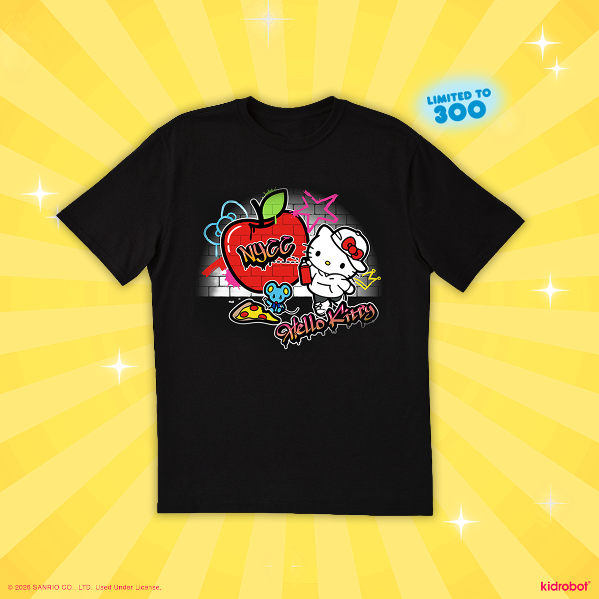 2026 CON EXCLUSIVE: Hello Kitty® NYC Graffiti T-Shirt (Limited Edition of 300) on Kidrobot.com