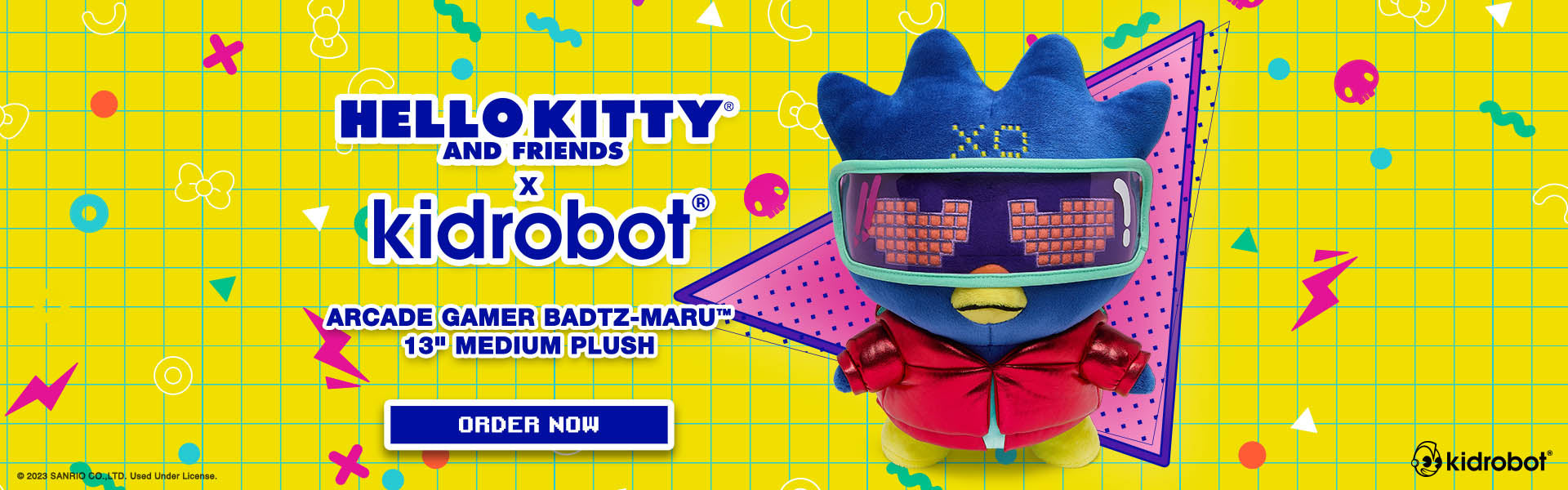 Hello Kitty® and Friends Arcade Gamer Badtz-Maru 13" Plush by Kidrobot