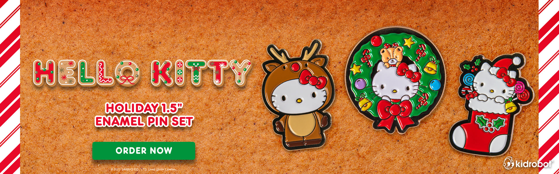 Kidrobot Hello Kitty Happy Holidays Pin Set