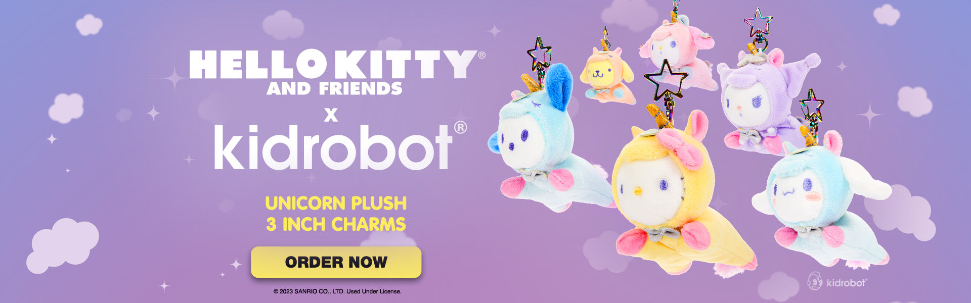Hello Kitty® and Friends Unicorn 3" Plush Charms
