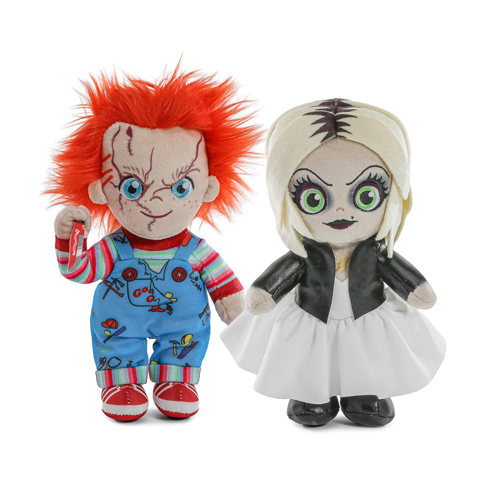 Bride of Chucky – Evil Chucky and Tiffany Phunny Plush Standing in Box 2-Pack - Kidrobot - Shop Collectible Art Toys and Plush at Kidrobot.com