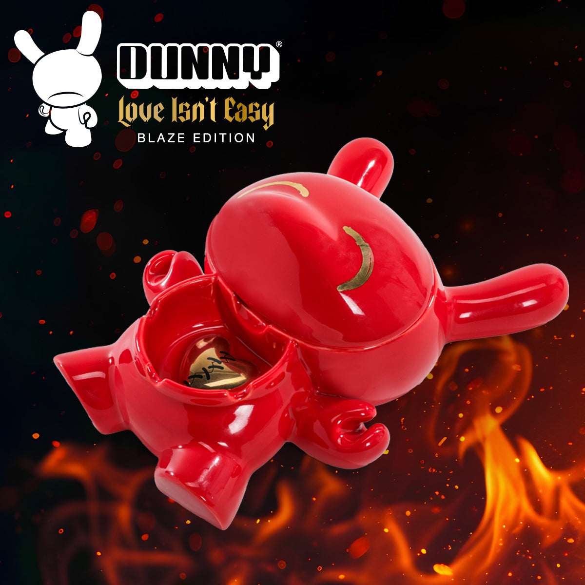 L.I.E. (LOVE ISN’T EASY) Dunny Ceramic Ashtray: BLAZE Edition - Kidrobot