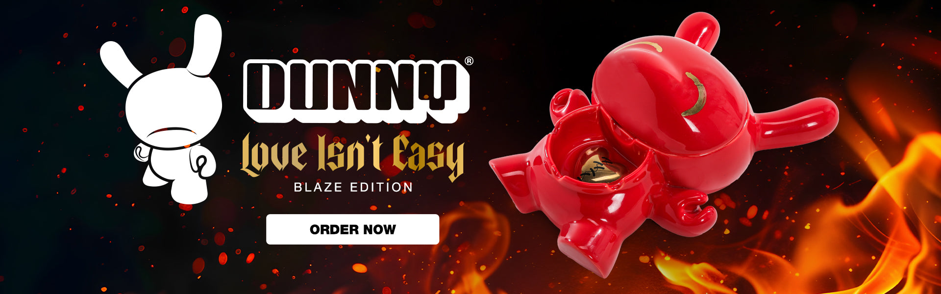 L.I.E. (LOVE ISN’T EASY) Dunny Ceramic Ashtray: BLAZE Edition - Kidrobot