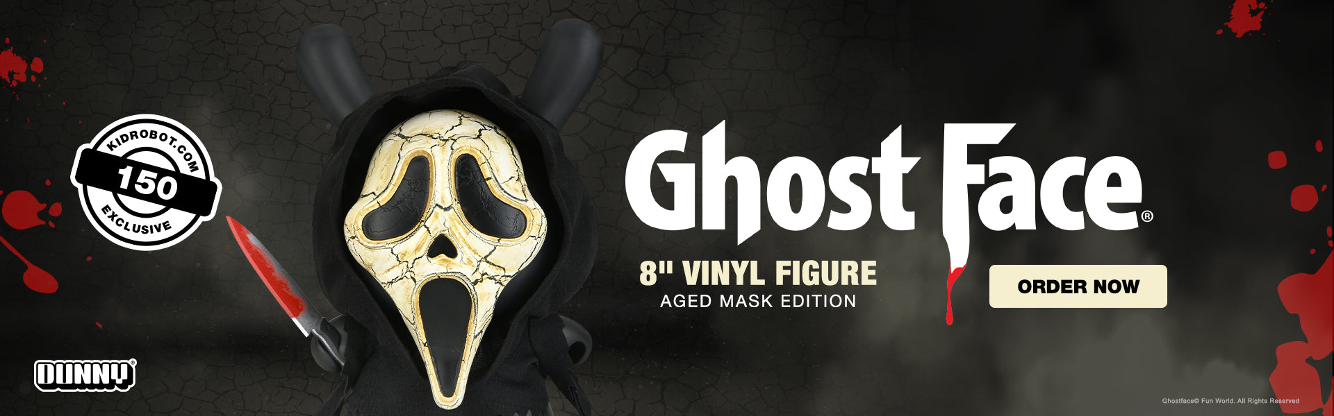 Ghost Face 8" Dunny Vinyl Art Figure - Aged Mask Edition - Kidrobot.com Exclusive (Limited Edition to 150) - Kidrobot