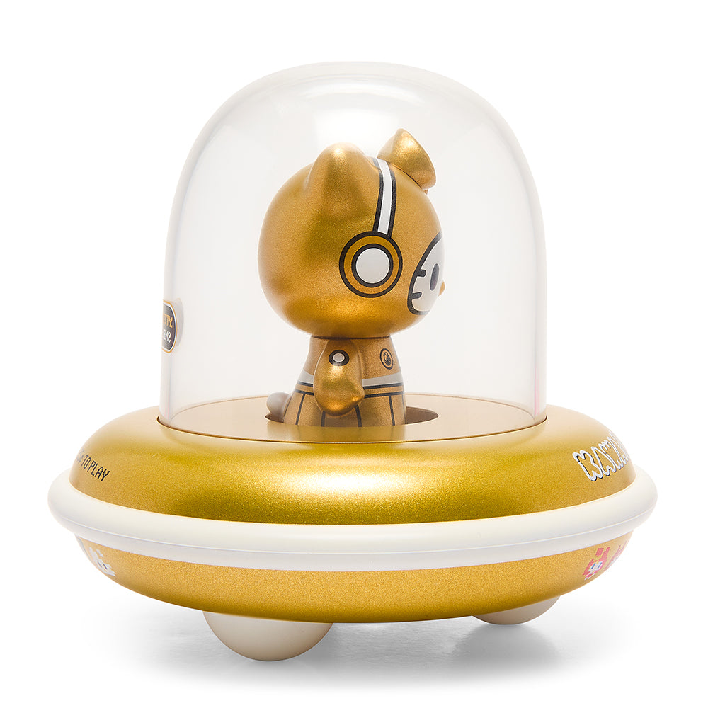Hello Kitty® UFO Arcade Gamer 5" Vinyl Figure White and Gold Edition
