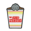 Nissin Cup Noodles x Godzilla enamel pin from the 1.5-inch premium pin series featuring Godzilla and Cup Noodles branding.