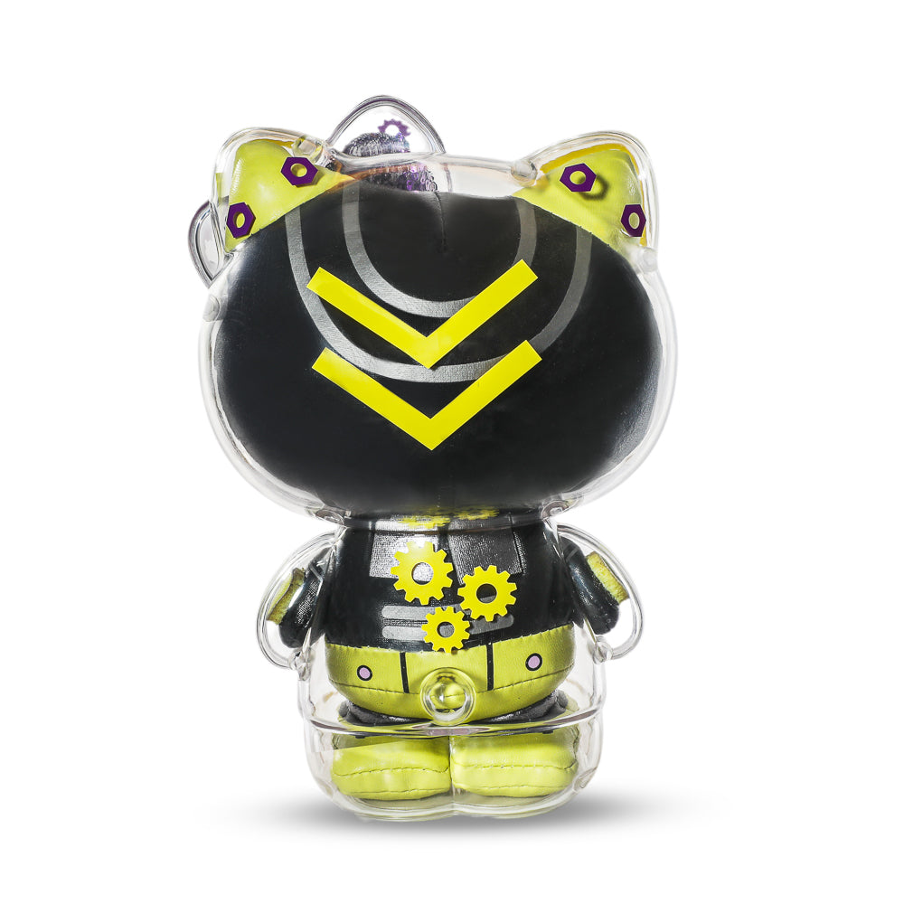 Hello Kitty 8 Inch Plush Clear Shell Robot Figure - Black and Yellow Edition - Kidrobot - Back View