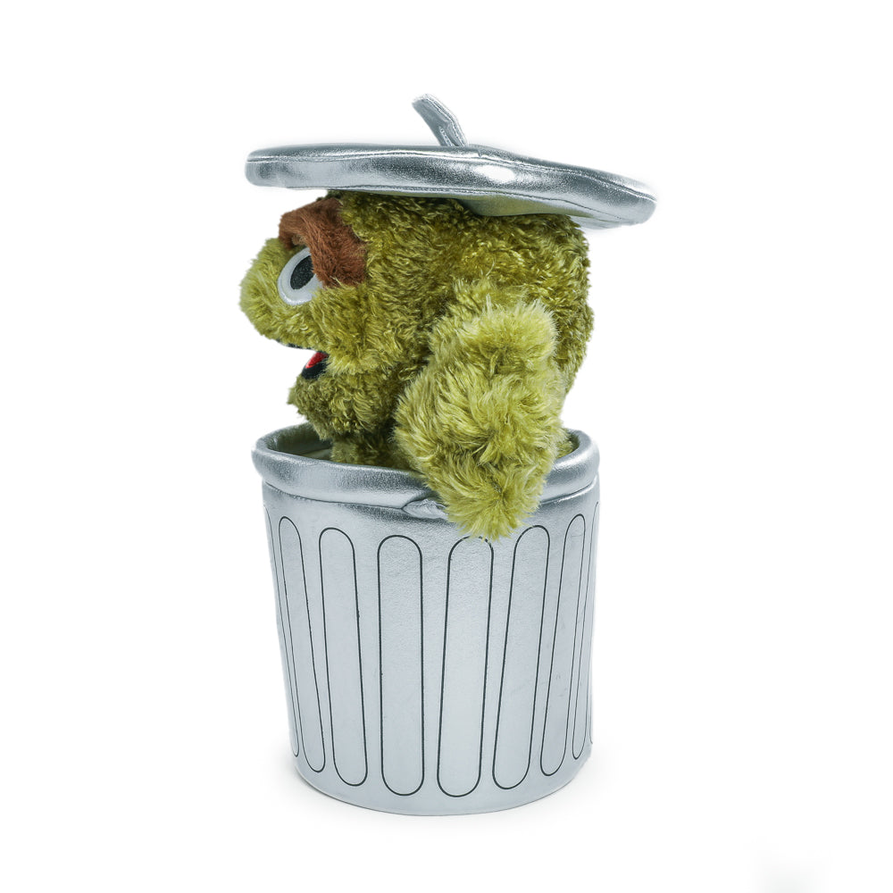 Sesame Street Oscar the Grouch in Trash Can Plush - Kidrobot