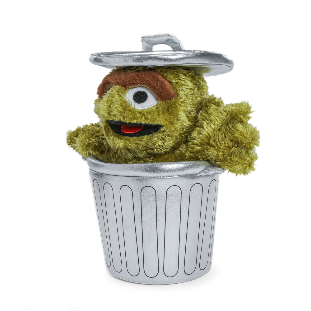 Sesame Street Oscar the Grouch in Trash Can Plush - Kidrobot