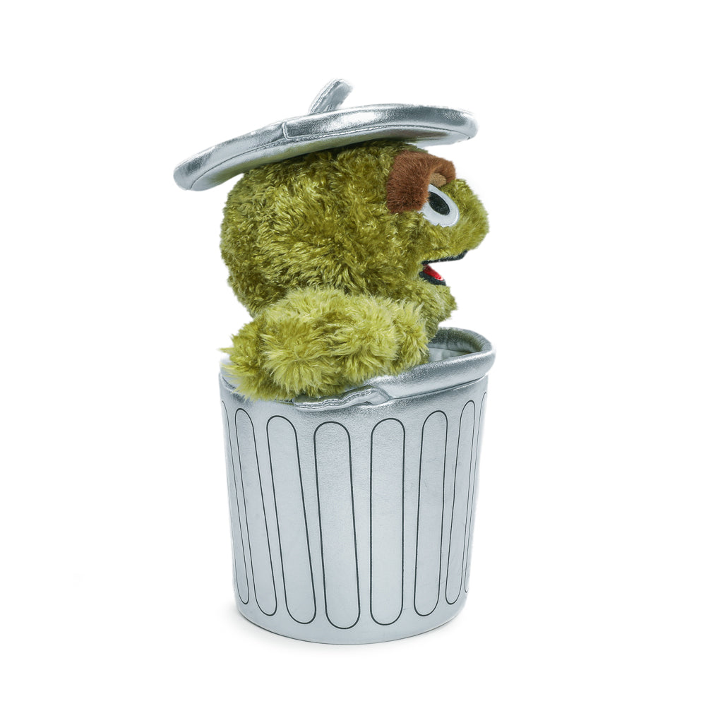Sesame Street Oscar the Grouch in Trash Can Plush - Kidrobot