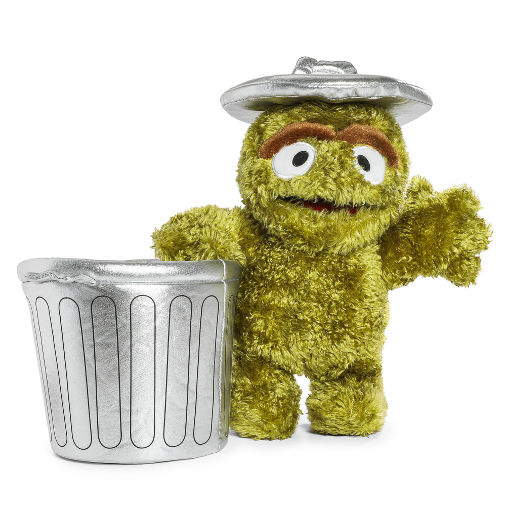 Sesame Street Oscar the Grouch in Trash Can Plush - Kidrobot