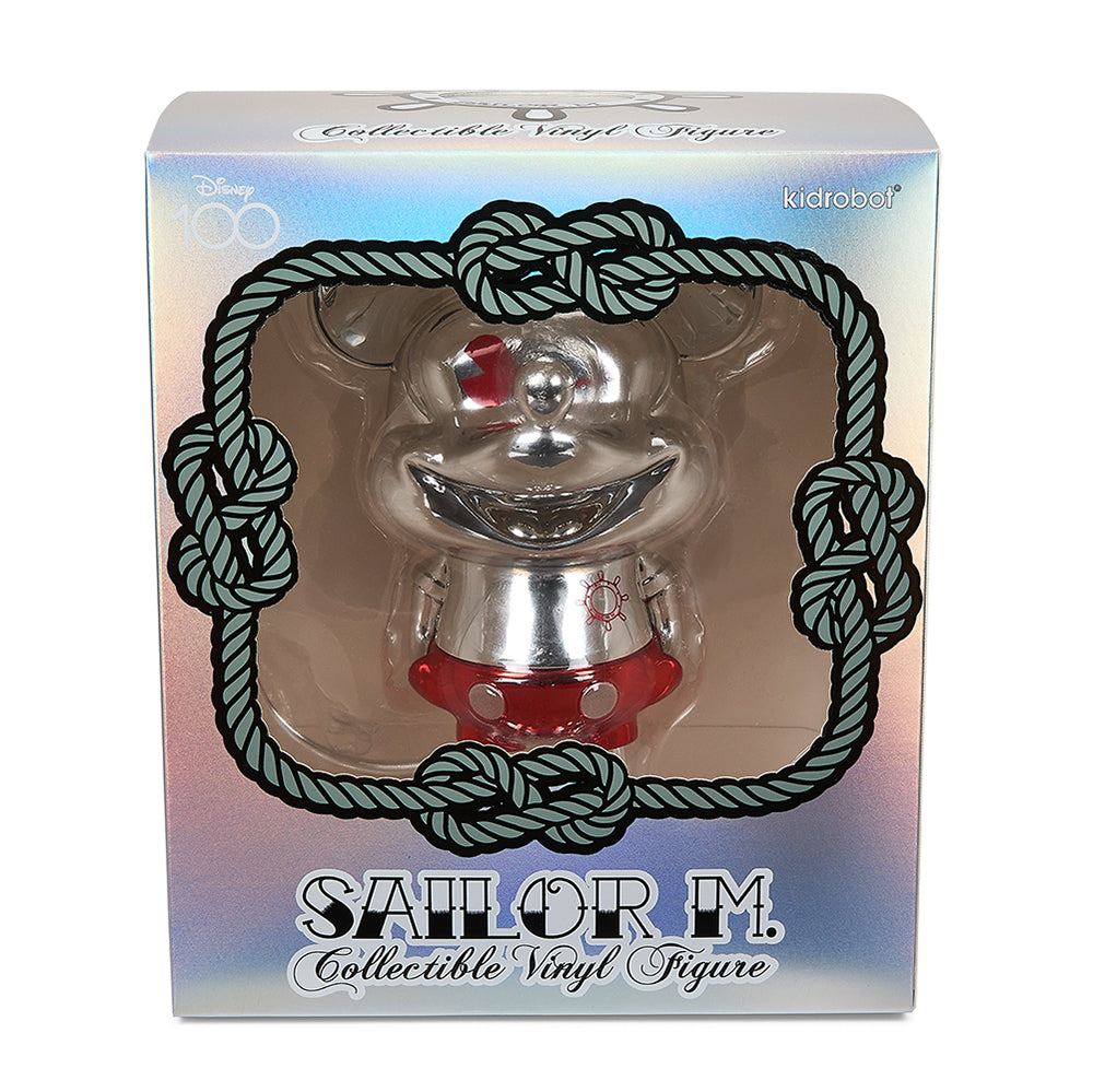 D100 Mickey Mouse "Sailor M." 8-inch Collectible Vinyl Figure by Pasa - Silver & Red Electroplate (Limited Edition of 500) (PRE-ORDER) - Kidrobot