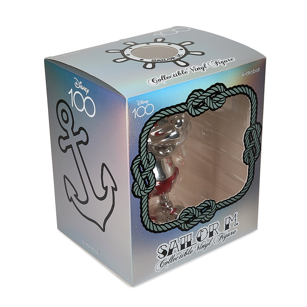 D100 Mickey Mouse "Sailor M." 8-inch Collectible Vinyl Figure by Pasa - Silver & Red Electroplate (Limited Edition of 500) (PRE-ORDER) - Kidrobot