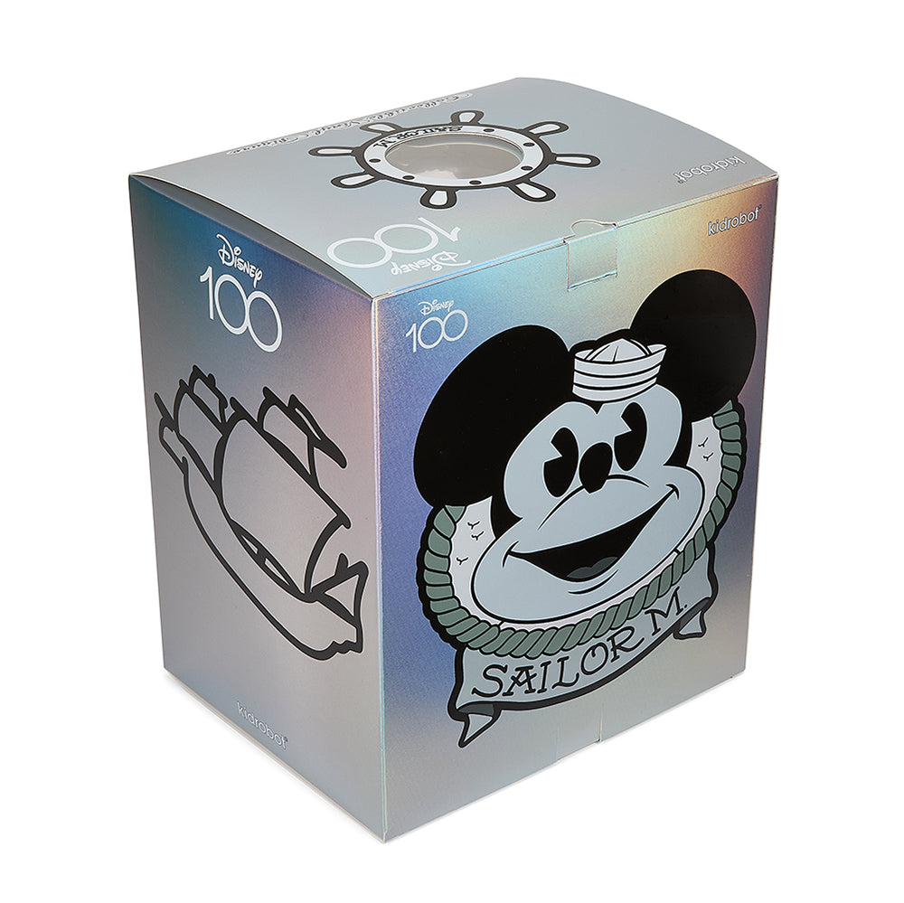 D100 Mickey Mouse "Sailor M." 8-inch Collectible Vinyl Figure by Pasa - Silver & Red Electroplate (Limited Edition of 500) (PRE-ORDER) - Kidrobot