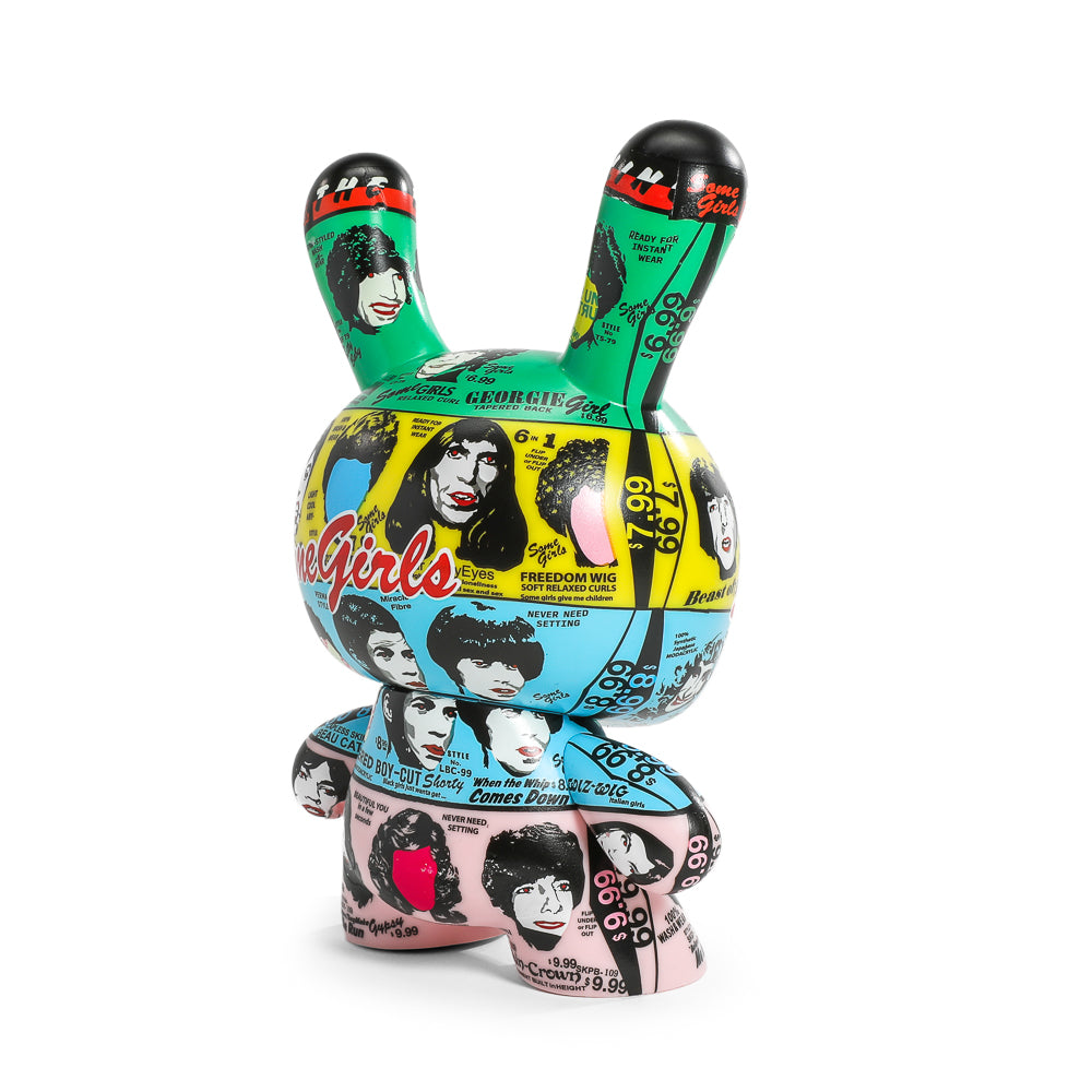 8-inch Dunny figurine featuring The Rolling Stones Some Girls album art, limited edition collectible by Dunny.