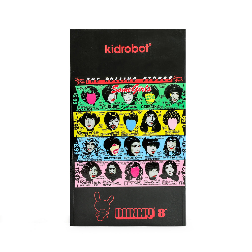 8-inch Dunny figure by Dunny featuring The Rolling Stones Some Girls album art, limited edition collectible with vibrant design.