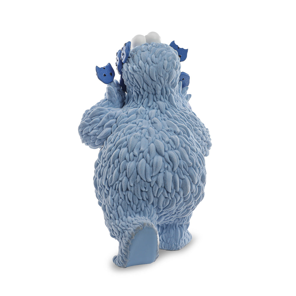 Sesame Street Kaiju Anatomy Cookie Monster 8-inch flocked vinyl art figure in blue pearl edition, limited to 200 units.