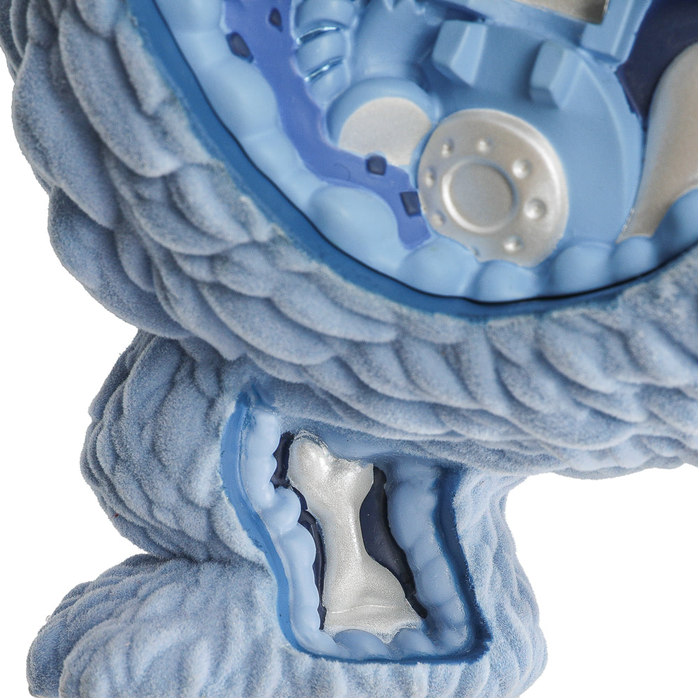 Sesame Street Kaiju Anatomy Cookie Monster 8-inch blue flocked vinyl art figure, limited edition collectible with detailed design.