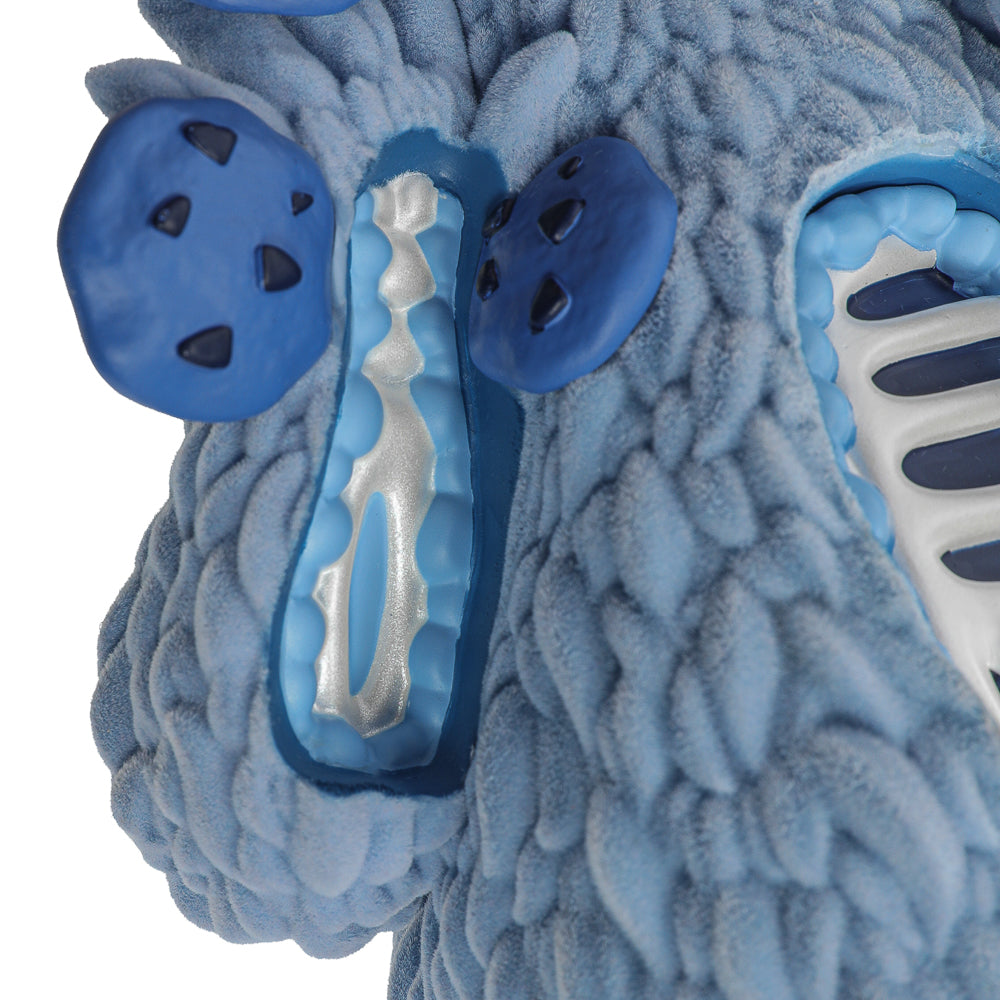 Sesame Street Kaiju Anatomy Cookie Monster 8-inch blue flocked vinyl art figure, limited edition with detailed monster design.