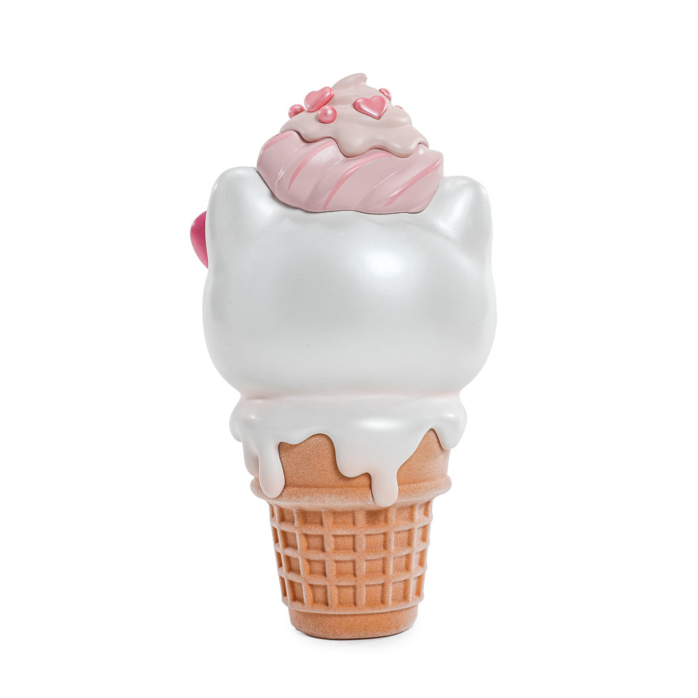 2025 CON EXCLUSIVE: Hello Kitty® Ice Cream Cone 6” Vinyl Art Figure – Pearlescent Vanilla with Strawberry Edition (Limited Edition of 500) - Kidrobot